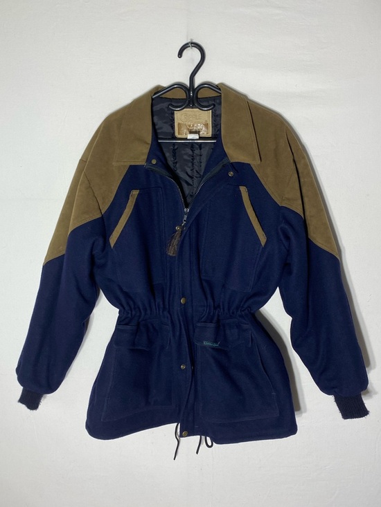 Cripple Creek Jackets & Blazers - Vintage Cripple Creek Navy Wool Blend Chore Coat W Ultrasuede Trim Western L